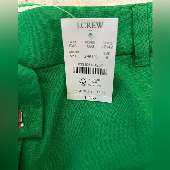 J. Crew Linen Blend Shorts NWT - Size 6 - Picture 5 of 5